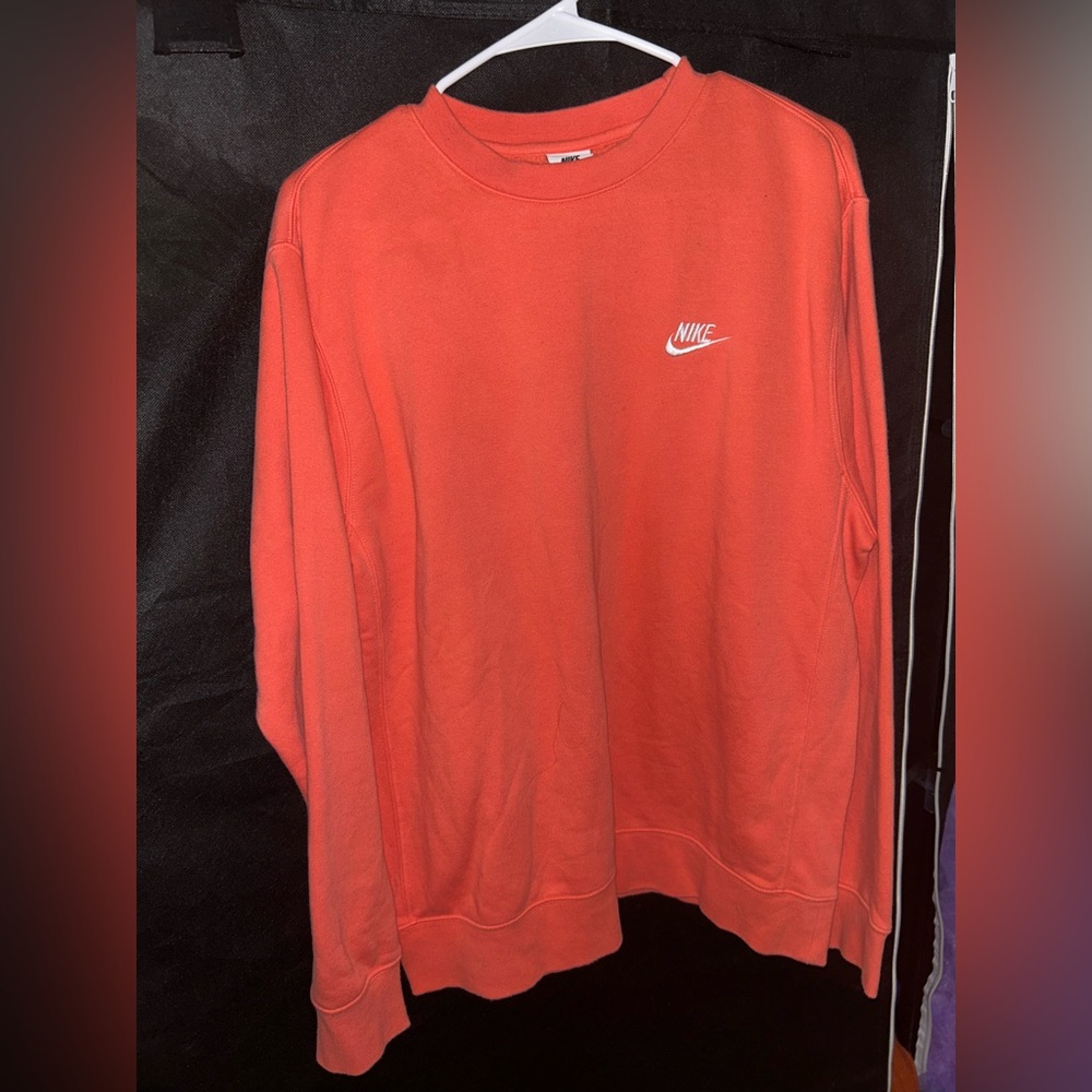 Nike Men's Bright Orange Crewneck Sweater